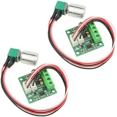 XINGYHENG 2 قطعة وحدة تحكم في سرعة محرك التيار المستمر 1.8 فولت 3 فولت 5 فولت 6 فولت 12 فولت 2 أمبير 1803BKW مفتاح تشغيل قابل للتعديل، وحدة تحكم في درجة الحرارة الخفيفة، تنظيم التيار، خافت صغير للغاية مع مقبض التحكم في السرعة in Kuwait