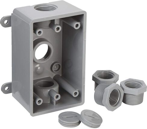 صندوق BELL PDB77550WH ذو عصابتين مقاوم للطقس سبعة 1/2 بوصة أو 3/4 بوصة. منافذ ملولبة، 2 بوصة، أبيض in Kuwait