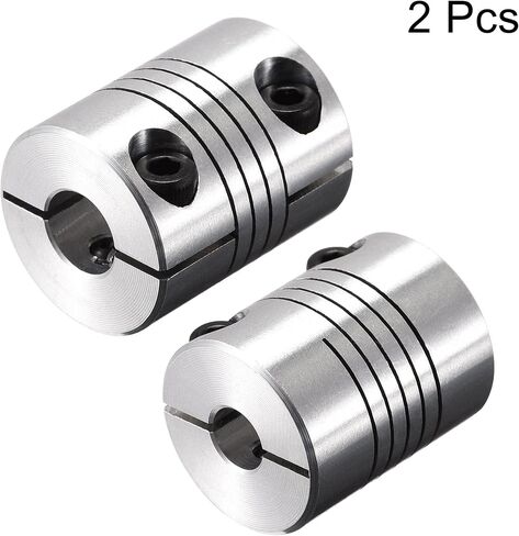 uxcell 2PCS Motor Shaft 5mm to 5mm Helical Beam Coupler Coupling 25mm Dia 30mm Length in Kuwait