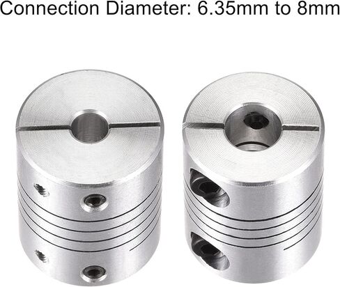 uxcell 2PCS Motor Shaft 5mm to 5mm Helical Beam Coupler Coupling 25mm Dia 30mm Length in Kuwait
