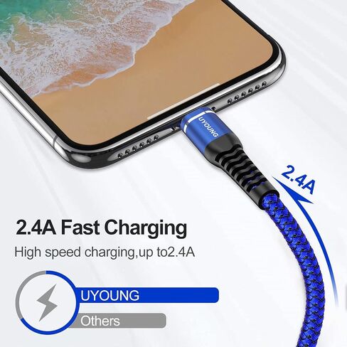 iPhone Charger Cable [Apple MFi Certified] USB to Lightning Cable 6FT 3Pack in Kuwait