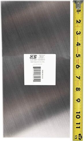 K & S K&S 83072 Aluminum Sheet, 125" Thick x 6" Wide x 12" Long, 1 Piece, Made in The USA in Saudi Arabia