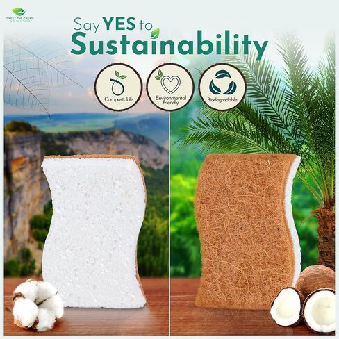Biodegradable Sponges 12 Pack of Sponges Kitchen Natural Sponges for Dishes Natural Sponge - Dish Sponge Eco Friendly Sponges Natural Kitchen Sponge in Saudi Arabia