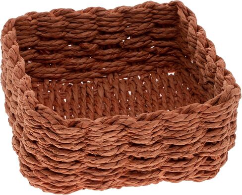 Boston International Woven Basket Napkin Holder Caddy, Cocktail Size, Dark Blue in Kuwait