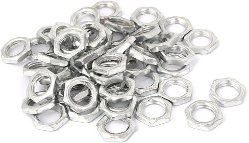 uxcell M8x1x3mm Zinc Plated Hex Nuts Fastener 50pcs for Screws Bolts in Kuwait