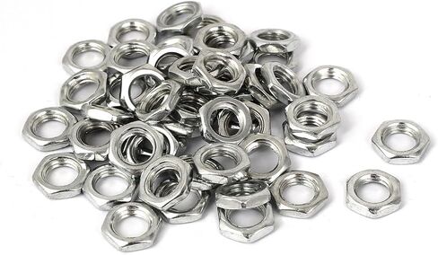 uxcell M8x1x3mm Zinc Plated Hex Nuts Fastener 50pcs for Screws Bolts in Kuwait