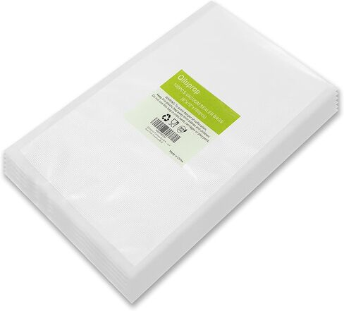 أكياس qiluprop فراغ الغذاء السداده 100 التهم حجم نصف لتر 6 "× 10"، خالية من مادة BPA، الصف التجاري محكم الغذاء فراغ السداده حقيبة، أكياس سميكة منقوشة لتخزين المواد الغذائية والطبخ فيديو Sous in Kuwait