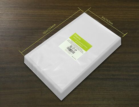 أكياس qiluprop فراغ الغذاء السداده 100 التهم حجم نصف لتر 6 "× 10"، خالية من مادة BPA، الصف التجاري محكم الغذاء فراغ السداده حقيبة، أكياس سميكة منقوشة لتخزين المواد الغذائية والطبخ فيديو Sous in Kuwait