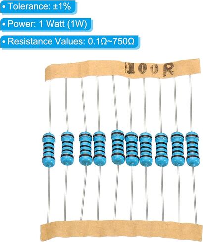 مجموعة متنوعة من مقاومات الأفلام المعدنية 300 قطعة من باتيكل 0.1 أوم - 750 أوم، 30 قيمة 1 وات 1% تسامح لتجارب المشاريع التي تصنعها بنفسك in Kuwait