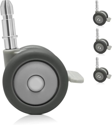 Swivel Stem Casters with Brake Lock for AMKE TC843 Bassinet/Bedside Sleeper, Heavy Duty PU Rubber Wheels,4 Packs,Gray, in Kuwait