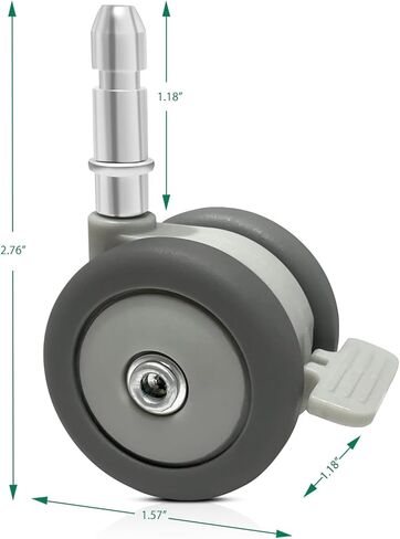 Swivel Stem Casters with Brake Lock for AMKE TC843 Bassinet/Bedside Sleeper, Heavy Duty PU Rubber Wheels,4 Packs,Gray, in Kuwait