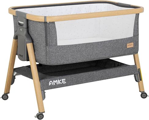 Swivel Stem Casters with Brake Lock for AMKE TC843 Bassinet/Bedside Sleeper, Heavy Duty PU Rubber Wheels,4 Packs,Gray, in Kuwait