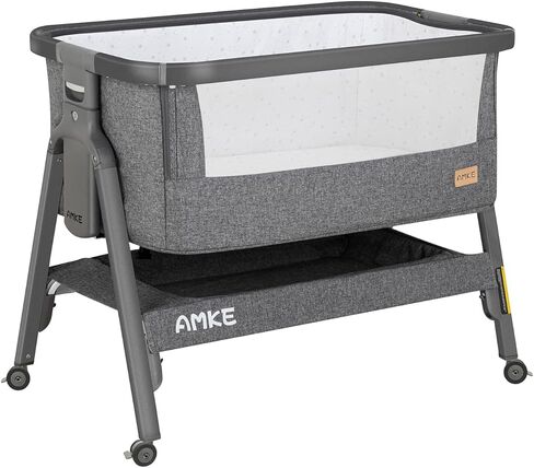 Swivel Stem Casters with Brake Lock for AMKE TC843 Bassinet/Bedside Sleeper, Heavy Duty PU Rubber Wheels,4 Packs,Gray, in Kuwait