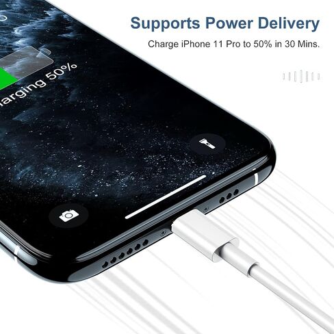 6ft iPhone Charger USB C Lightning Cable,Usbc to Lighting Fast Charging Cord for iPhone 13 12 Charger Cable 6 ft【Apple MFi Certified】,Long Type C Wire for Apple iPhone14 13 12 ProMax 11 X XS XR 8 Plus in Kuwait