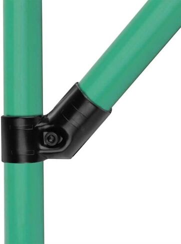 وصلة معدنية بزاوية تثبيت 45 درجة سوداء من 10 قطع، مشابك انابيب على شكل حرف T بمنفذين تناسب انابيب بقطر خارجي 1.1 انش (28 ملم)، تركيبات انابيب معيارية لارفف العمل الهزيلة، سمك 2.3 ملم، ستيل كربوني in Kuwait