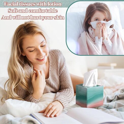 Estune 6 Pcs 360 Sheets Face Tissue Box Bulk 3 Ply Facial Tissues Box Geometry Square Tissue Cube Box 60 Sheets Soft Travel Tissue Per Box for Kitchen Home Office School Dresser Bathroom Car(Elegant) in Saudi Arabia