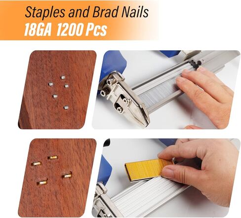 مجموعة المشاريع الضيقة من SITLDY مقياس 18 1200 عدد 1.27 سم - 200، 2.54 سم - 400، 3.81 سم - 200، براد أظافر 1.9 سم - 400، مجلفن، متنوعة الحجم in Kuwait