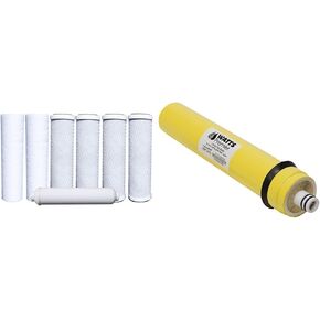 Watts Premier WP500024 Standard Annual Water Filter Replacement Kit, White & Hydronix ICF-10 RO Reverse Osmosis Post Polishing, Fridge and Ice Inline Coconut GAC Water Filter, 2000 Gal, 1/4" NPT