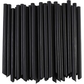 ALINK 100 PCS Black Plastic Boba Straws, 12mm Extra Wide Disposable Smoothie Straws for Bubble Tea, Popping Pearls - 8.5 inch in Kuwait