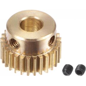 uxcell Pinion Gear Set, Brass Motor Rack Straight Spur Gear with Step, 0.5 Mod 28T 5mm Bore 15mm Outer Dia, M3 Set Screws Included in Kuwait