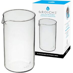 GROSCHE Borosilicate 3.3 Glass Universal Replacement Beaker for French Press Coffee and Tea Makers - (34.oz - Medium) in Kuwait