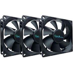 Apevia AF38S-BK 80mm 4pin Molex + 3pin Motherboard Silent Black Case Fan (3-pk)