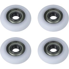 VKOMGH 10x40x10mmBearing Pulley R Type White Spherical Roller Rubber Wheel6000ZZNylon Wheel for Construction Machinery Wheel 4PCS4PCS in Saudi Arabia