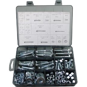 اتش اف اس مجموعة متنوعة من الصواميل والمسامير شديدة التحمل، 176 قطعة، تتضمن 9 مقاسات شائعة in Kuwait