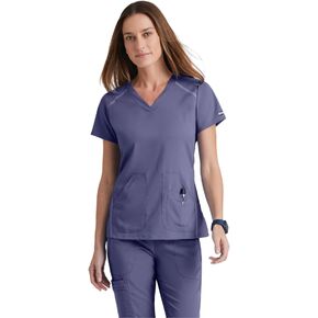 BARCO Grey's Anatomy Scrubs Impact - Elevate Scrub Top for Women, V-Neck Medical Top, Spandex Stretch Women's Scrub Top