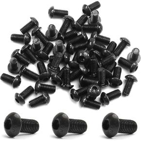MroMax M5x12mm مسمار الرأس برغي الكربون الصلب لولب كامل المقبس كاب ألن المسمار مأخذ القرص المستخدم في المنزل الأسود 50 قطعة in Kuwait