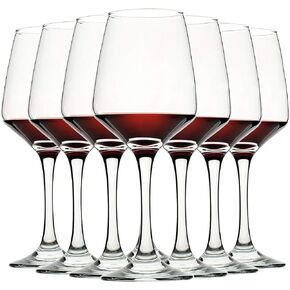 Wine Glasses Set of 8, 12oz, Lead-free, Clear, Durable Glassware