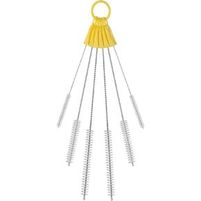 ALINK Comfy Grips Straw Cleaning Brush, Multi Size Extra Long Straw Pipe Cleaner for Tumbler, Sippy Cup, Bottle and Tube, Pack of 6 - Black