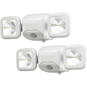 Beams MB3000 عالي الأداء 500 لومن يعمل بالبطارية اللاسلكية مستشعر الحركة LED مصباح كشاف أمان مزدوج الرأس، أبيض، عبوة واحدة in Saudi Arabia