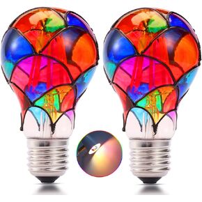 I-SHUNFA Edison Glass LED Light Bulb,6 Watts Heatless E26 A60/A19 LED Light Bulbs for Home Party,Recreation Room,Balcony,Garden,Christmas Decoration 2 Pack