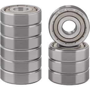 XiKe 10 Pcs 6201ZZ Double Metal Seal Bearings 12x32x10mm, Pre-Lubricated and Stable Performance and Cost Effective, Deep Groove Ball Bearings.