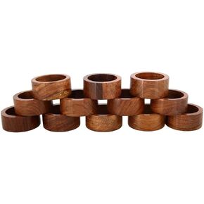 Handcrafted Rustic Wooden Napkin Rings Set of 4 for Table Dinner Decoration Set of 4