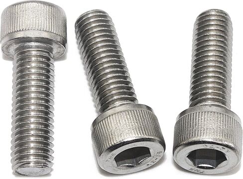 Fullerkreg M6-1.0 x 16MM Socket Head Cap Screws, Allen Socket Drive, Din 912, AISI 304 Stainless Steel (18-8), Full Thread, Bright Finish, Machine Thread, Quantity 20 in Kuwait