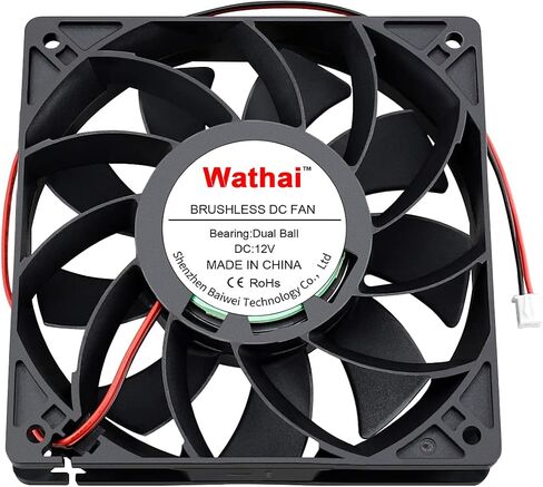 Wathai 120mm x 25mm 12V High Pressure CFM Fan Dual Ball High Speed DC Brushless Cooling Fan in Saudi Arabia