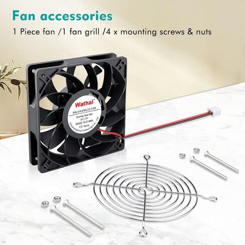 Wathai 120mm x 25mm 12V High Pressure CFM Fan Dual Ball High Speed DC Brushless Cooling Fan in Saudi Arabia