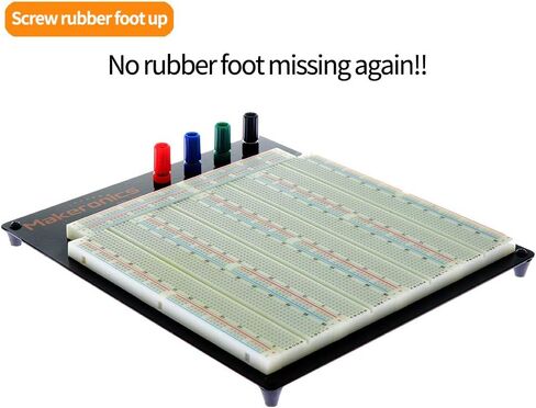 Makeronics Solderless 3220 Breadboard Ultimate Kit - 3220 نقطة ربط للتجربة مع لوحة خلفية من الألومنيوم + 65 قطعة + 140 شكل حرف U + 120P أسلاك توصيل نحاسية نقية in Kuwait