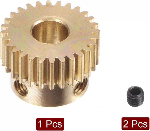 uxcell Pinion Gear Set, Brass Motor Rack Straight Spur Gear with Step, 0.5 Mod 28T 5mm Bore 15mm Outer Dia, M3 Set Screws Included in Saudi Arabia