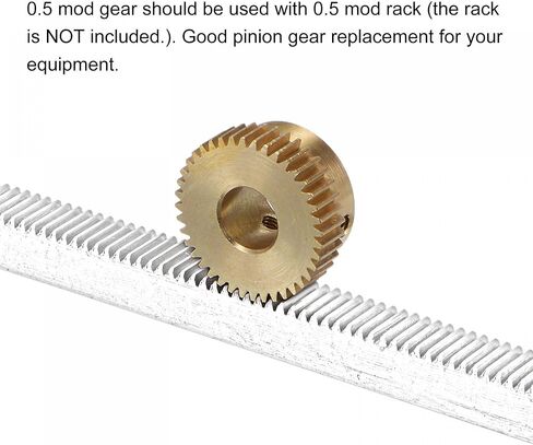 uxcell Pinion Gear Set, Brass Motor Rack Straight Spur Gear with Step, 0.5 Mod 28T 5mm Bore 15mm Outer Dia, M3 Set Screws Included in Saudi Arabia