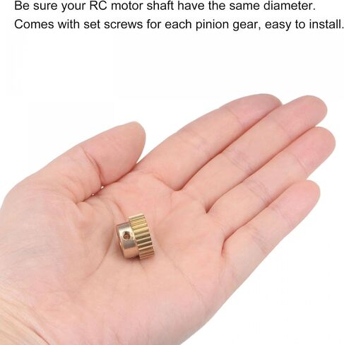 uxcell Pinion Gear Set, Brass Motor Rack Straight Spur Gear with Step, 0.5 Mod 28T 5mm Bore 15mm Outer Dia, M3 Set Screws Included in Saudi Arabia