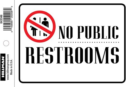 لافتة لاصقة لمنع المراحيض العامة من هيلمان 843346 (4 بوصة × 6 بوصة) in Kuwait