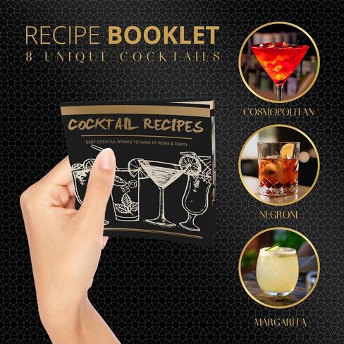 Mixology Bartender Kit – 24 Piece Gold Cocktail Shaker Set w/Stand – Essential Home Bar Accessories Martini Shaker, Jigger, Muddler, Chilling Cubes & More in Saudi Arabia
