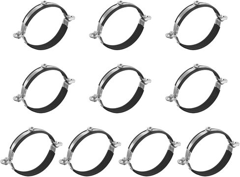 uxcell 50mm Rigid Pipe Strap Clamps, Carbon Steel Pipe Bracket Tube Clips M8 Nut Size for Water Tube Pipe 12 Pcs in Saudi Arabia