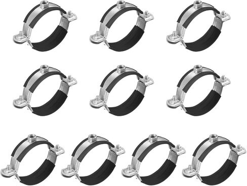 uxcell 50mm Rigid Pipe Strap Clamps, Carbon Steel Pipe Bracket Tube Clips M8 Nut Size for Water Tube Pipe 12 Pcs in Saudi Arabia