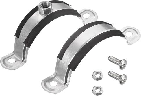 uxcell 50mm Rigid Pipe Strap Clamps, Carbon Steel Pipe Bracket Tube Clips M8 Nut Size for Water Tube Pipe 12 Pcs in Saudi Arabia