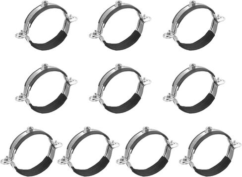 uxcell 50mm Rigid Pipe Strap Clamps, Carbon Steel Pipe Bracket Tube Clips M8 Nut Size for Water Tube Pipe 12 Pcs in Saudi Arabia