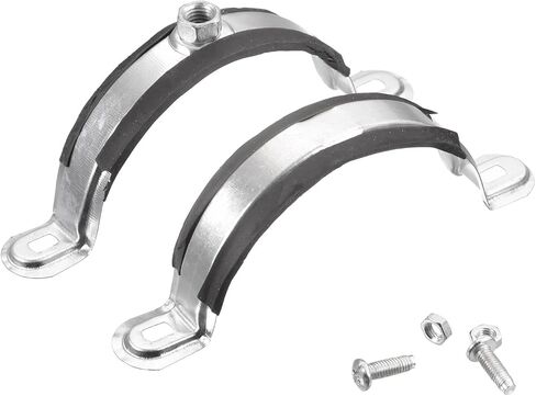 uxcell 50mm Rigid Pipe Strap Clamps, Carbon Steel Pipe Bracket Tube Clips M8 Nut Size for Water Tube Pipe 12 Pcs in Saudi Arabia